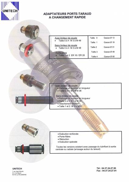 Doulles et adaptateurs Taraudage