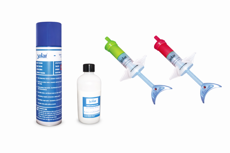 Produits diamantés, flacon et seringues de polissage 