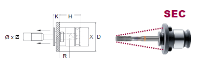 Adaptateur de taraudage de marque ERI